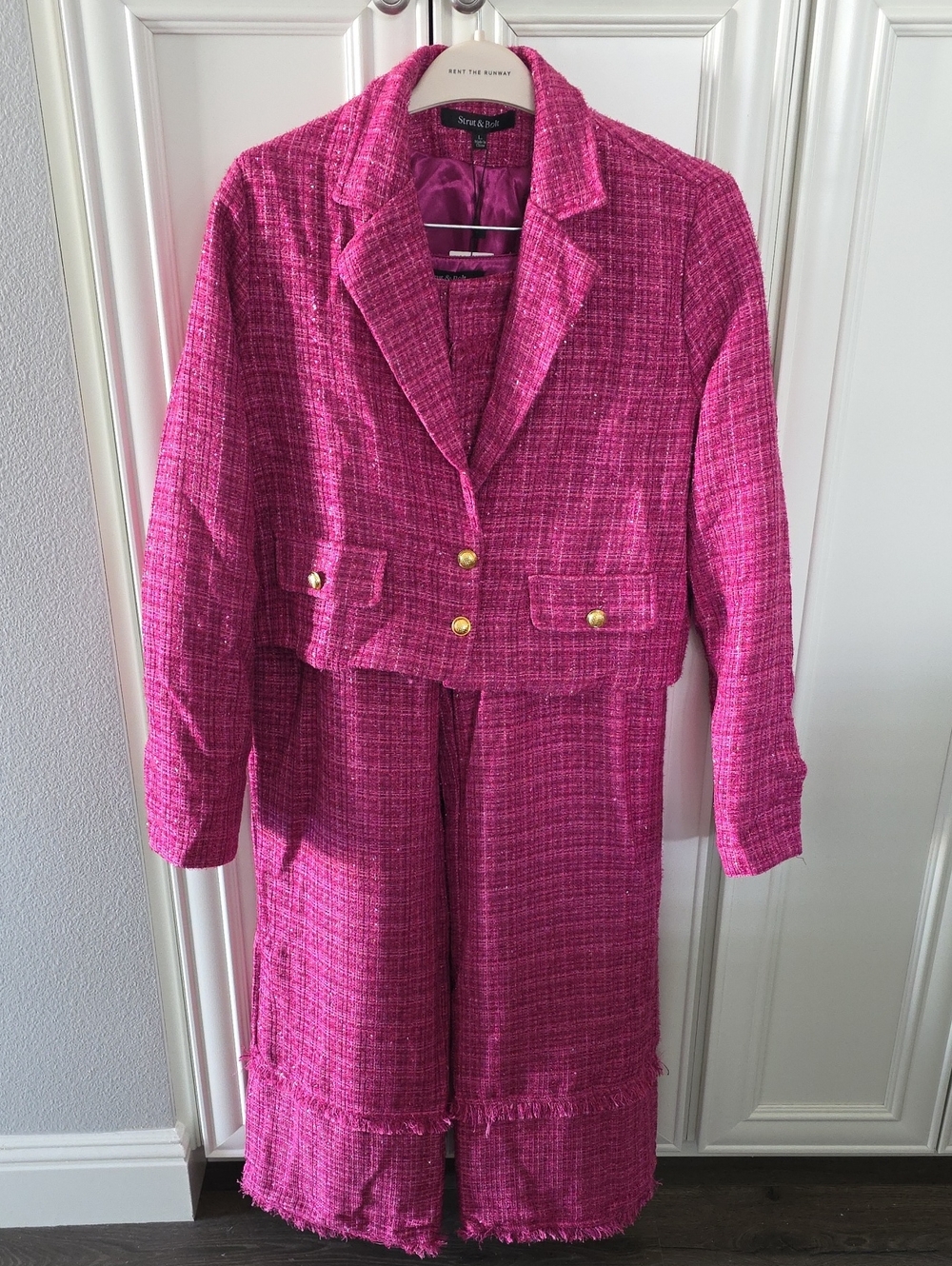 NWT BOUTIQUE | Pink Power Tweed Pant Set - Picture 7 of 8